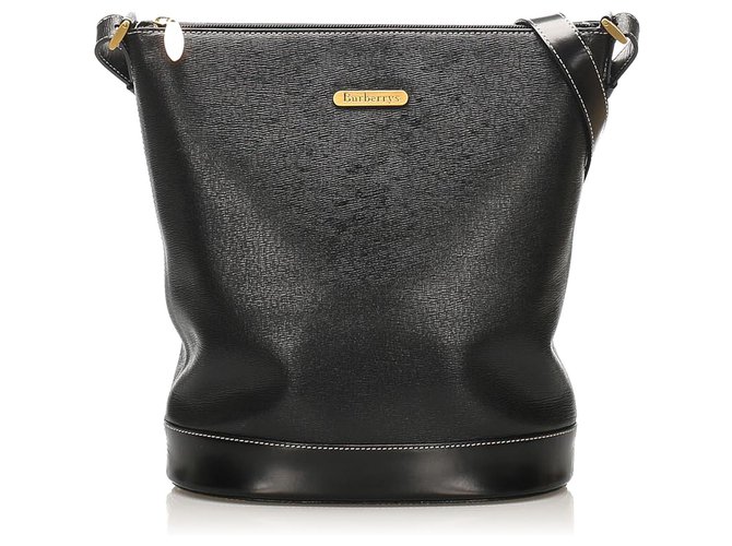 Burberry Black Leather Shoulder Bag Pony-style calfskin  ref.260598