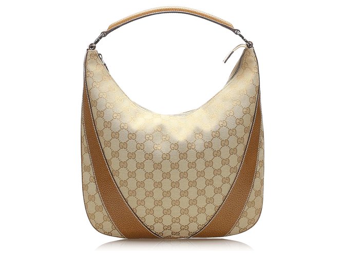 New Gucci Brown GG Canvas Hobo Bag