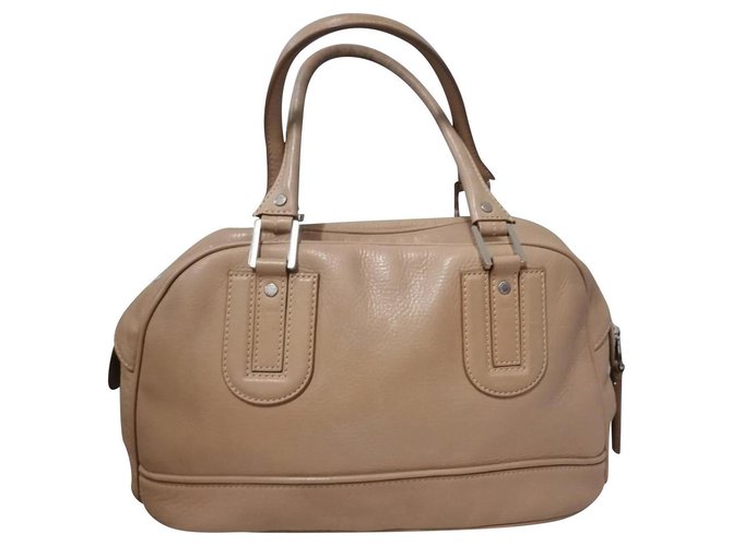 Longchamp leather handbag Beige  ref.260745