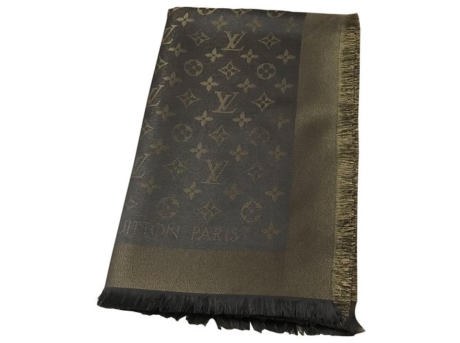 Louis Vuitton brown Shine shawl Silk Polyester Wool Viscose  ref.260828