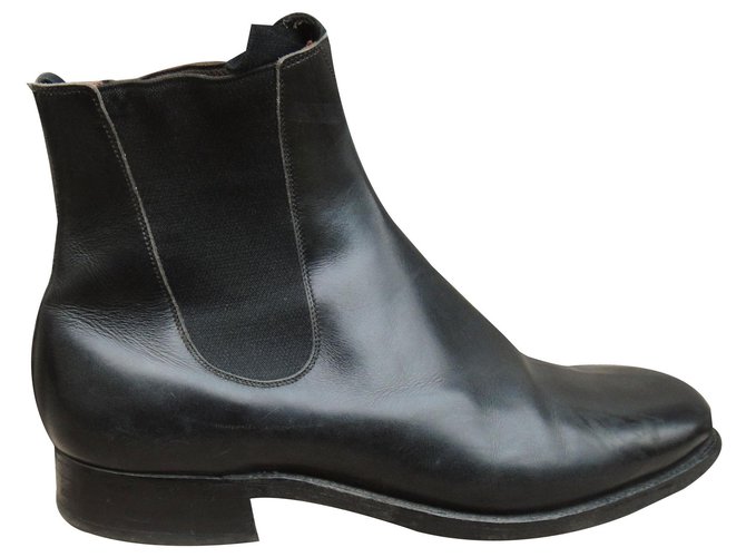 Autre Marque chelsea boots vintage p 40,5 Cuir Noir  ref.260832