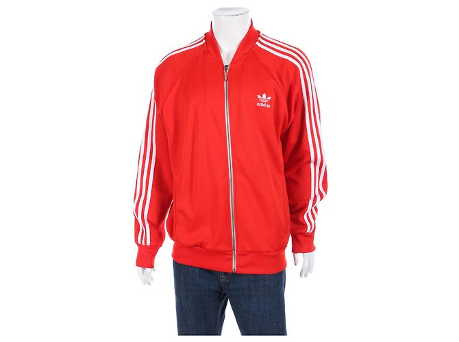 Chaqueta Adidas Roja y Blanca Blanco
