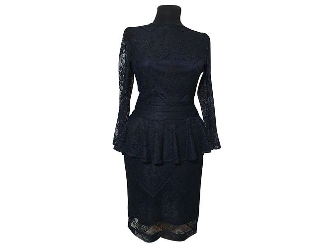 Ganni Larkin Spitzenkleid schwarz