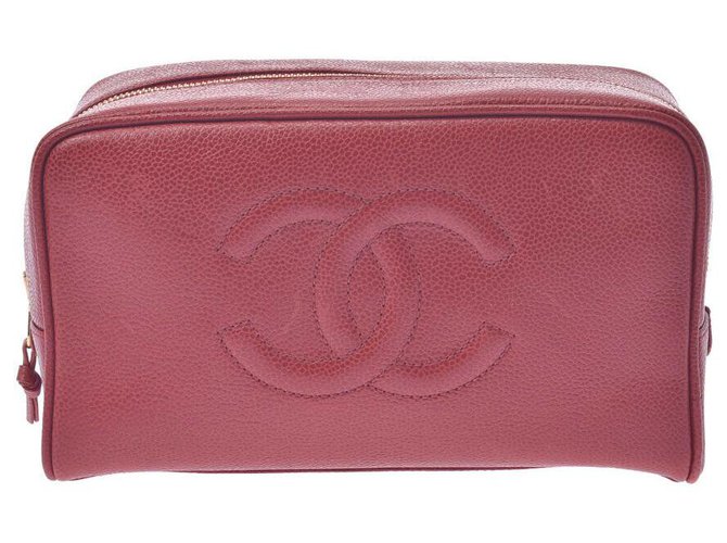Chanel Handtasche Rot Leder  ref.261060