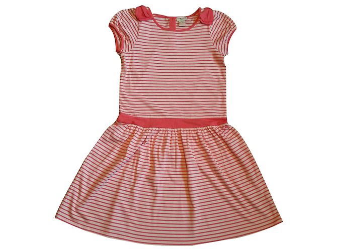 Abito Cyrillus in cotone rosa e bianco 135 cm