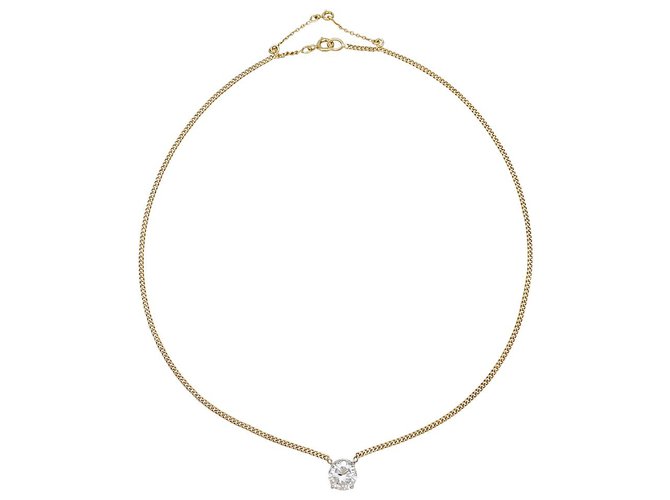 inconnue Two gold solitaire necklace with diamonds 2,17 carat. White gold Yellow gold  ref.261149