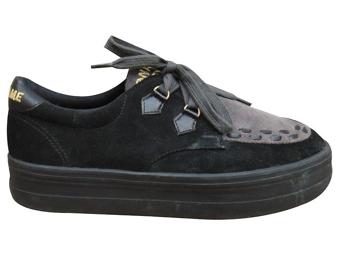 Creepers No Name neri in pelle di cervo taglia 39 Nero