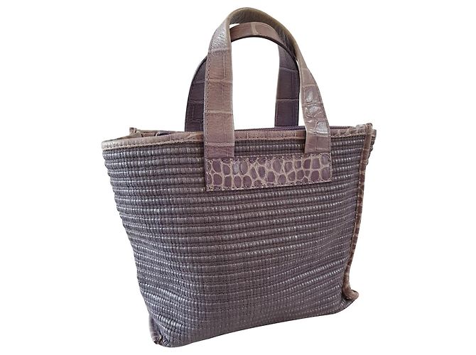 Furla borsa rafia e pelle Beige