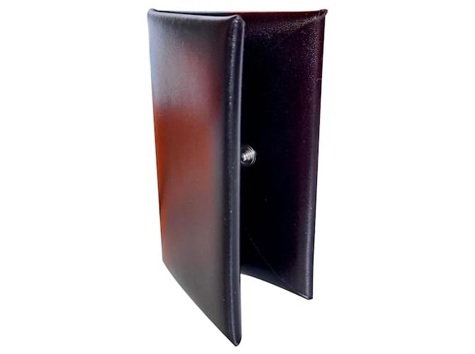 Hermès Calvi card holder. black box leather. neuf. mixed. Intemporel.  ref.261200
