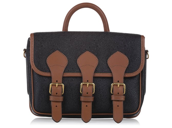 Mulberry Black Mulberry X Acne Studios Leather Satchel Brown Pony-style calfskin  ref.261295