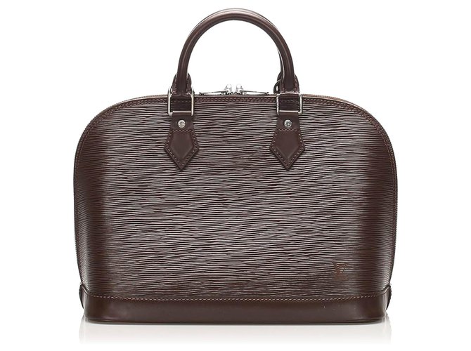Louis Vuitton Brown Epi Alma PM Dark brown Leather  ref.261298
