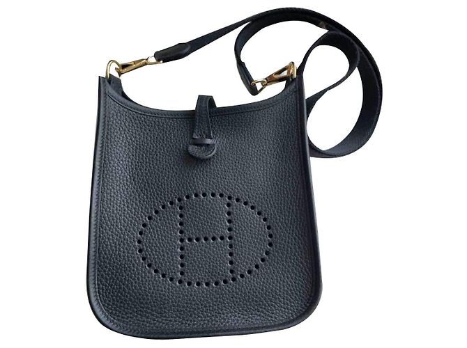 Evelyne Hermès Sacs à main Noir Bijouterie dorée