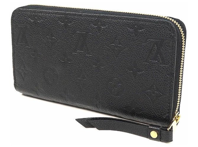 Louis Vuitton Zippy Wallet Carteira longa para mulheres M60571 Noir Preto  ref.261390