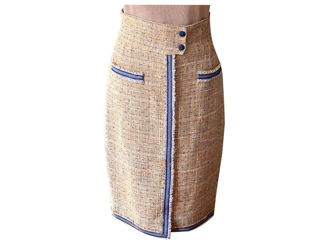 Chanel Skirts Beige Cotton  ref.261409