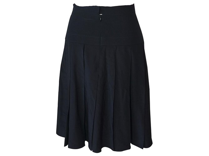 Chanel Skirts Black Silk  ref.261414