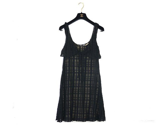 Chanel Dresses Black Cotton  ref.261420
