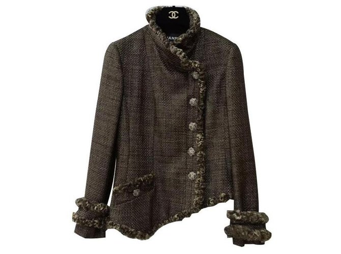 Chanel Paris Moscow Fur Trim Blazer Jacket Sz.38