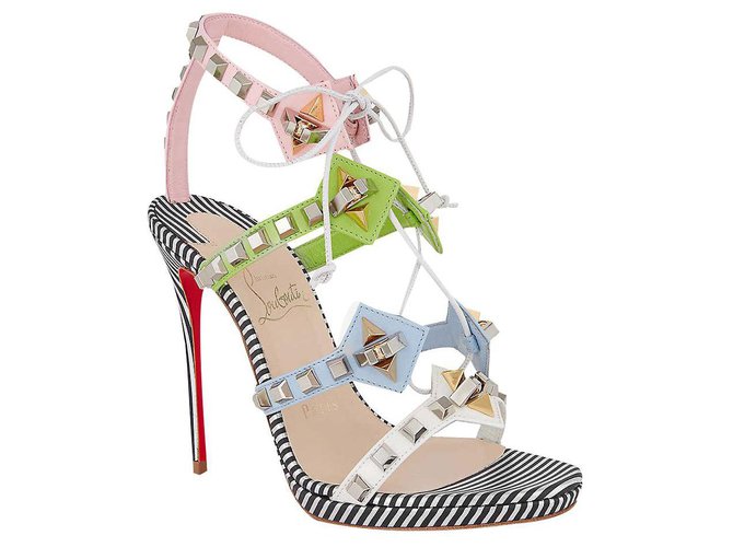 Christian Louboutin Multiplaticool Embellished Sandals Multiple colors Leather  ref.261461
