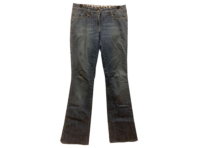 ROCCOBAROCCO Jeans Navy Blau Baumwolle Kristalle Marineblau