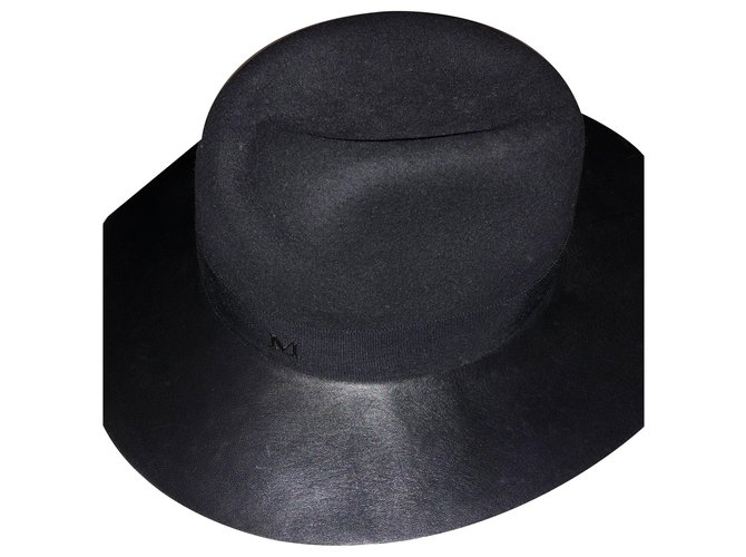 Maison Michel cappelli Nero Pelle  ref.261655