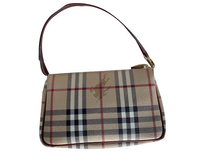 Burberry Borsa Burburry Nero Rosso Marrone chiaro Pelle