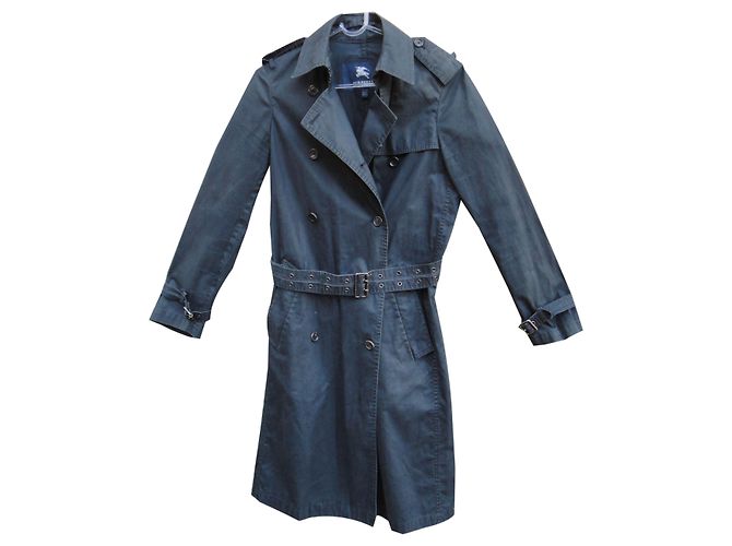 Gabardina Burberry negra de algodón Negro