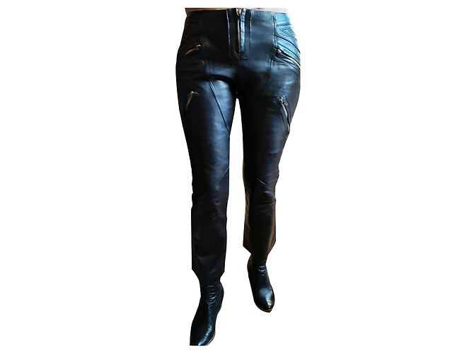 Calça de couro preta Barbara Bui Preto