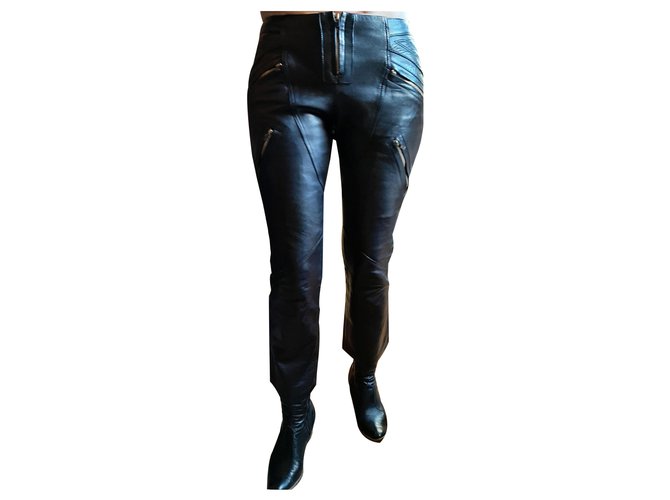 Barbara Bui Pants, leggings Black Leather  ref.261938