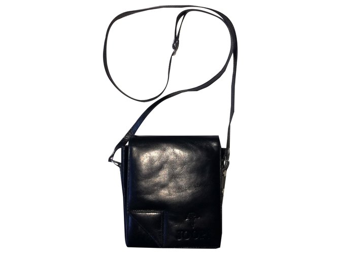Joop! Small Black Leather Crossbody Messenger Bag  ref.261957