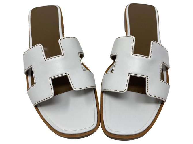 Hermès hermes oran sandals new with dustbag White Leather  ref.261972