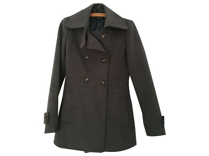 Autre Marque Grey buttoned peacoat Dark grey