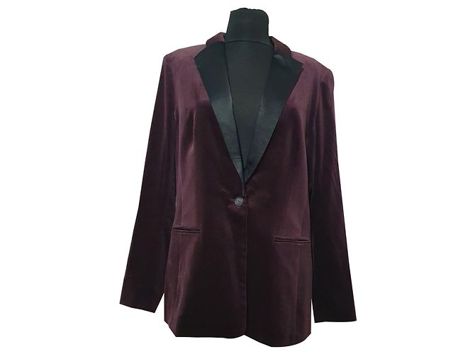 Blazer Set in velluto viola Nero Porpora