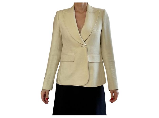 Giacca Sonia Rykiel in cotone e lana color eggshell Bianco sporco