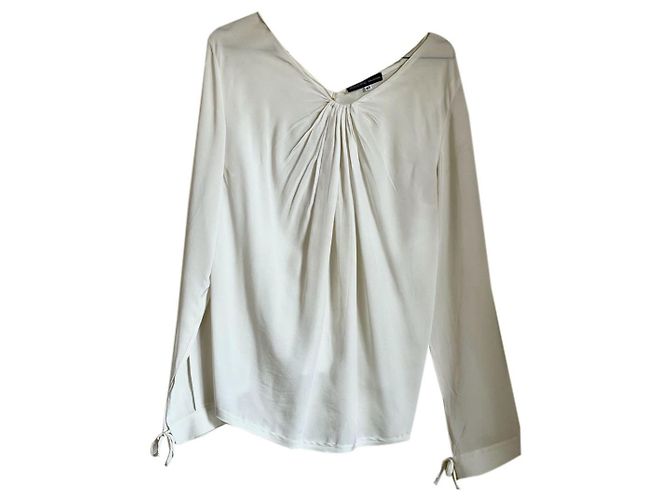 Autre Marque Roberto Musso Seidenbluse Farbe Eggshell Aus weiß