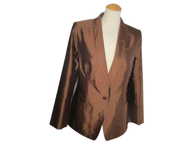 Hermès Jackets Dark brown Silk  ref.262059