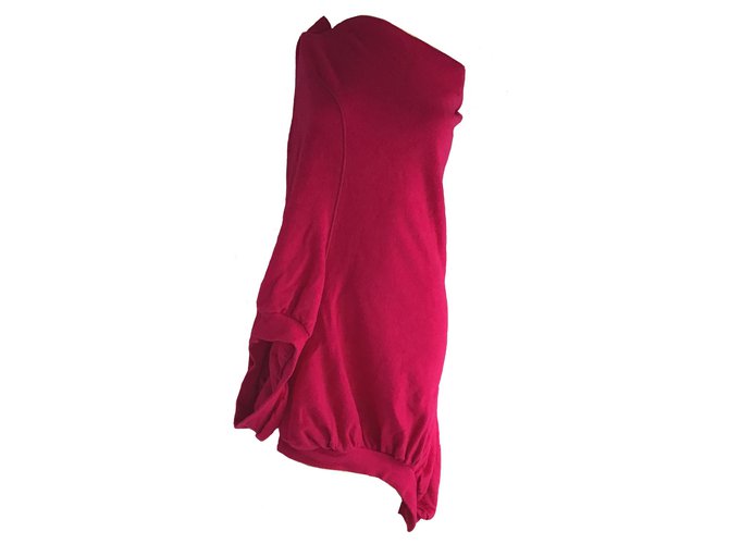 Junya Watanabe Asymmetrisches Kleid Pink Wolle  ref.262081