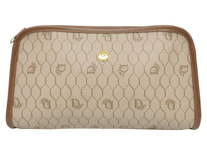Dior Clutch Bag Bege Lona  ref.262092
