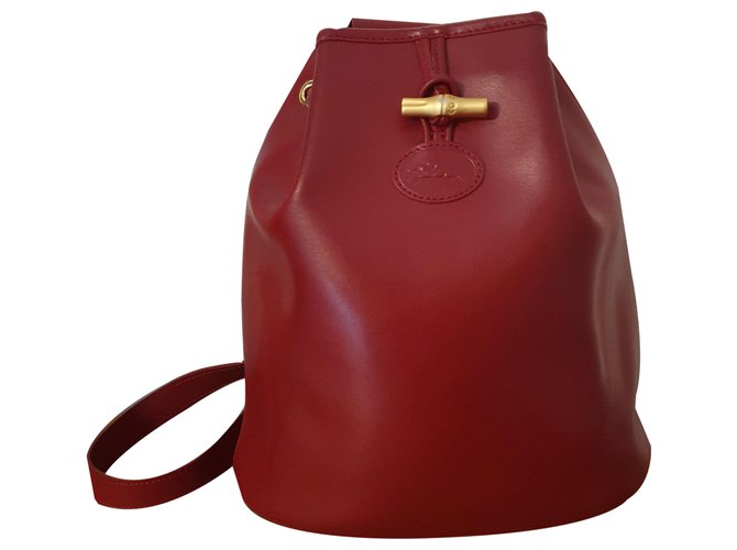 Longchamp Vintage Drawstring Leather Purse