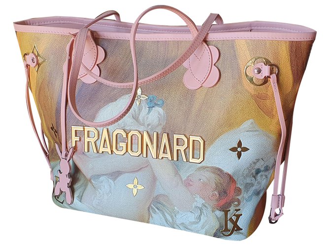 Louis Vuitton Masters Fragonard Neverfull mm Tote Pink