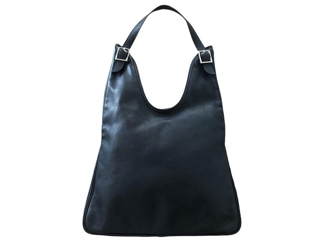 Hermès Hermes Massai Tasche aus dunkelblauem Leder Marineblau  ref.262188