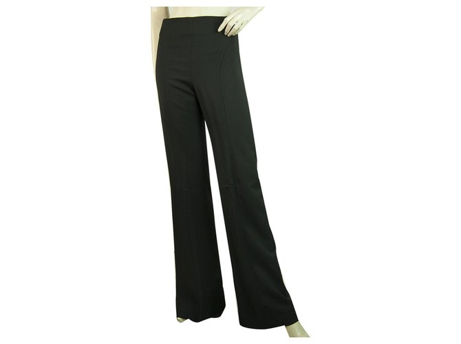 Dsquared2 Dsquared 2 D2 Pantalones de pierna de estilo flair de cintura alta de lana negra Tamaño de pantalones 40 Negro  ref.262216