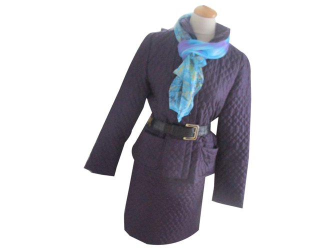Strenesse Skirt suit Purple Polyester  ref.262259