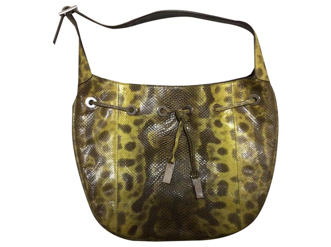 Gucci Tote bag snakeskin Mustard Exotic leather  ref.262288