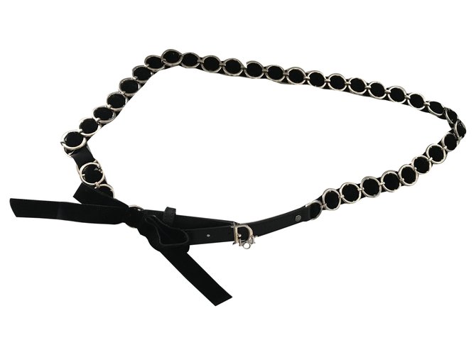 Dior Belts Black Silvery Chain  ref.262292