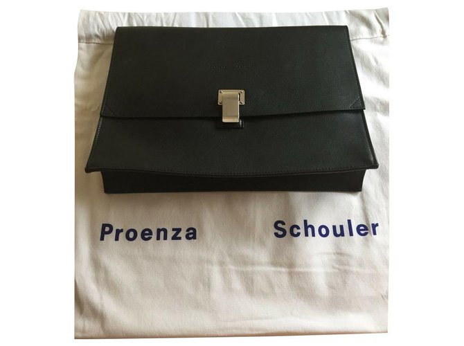 Proenza Schouler Lunchbag Clutch Schwarz Leder  ref.262432