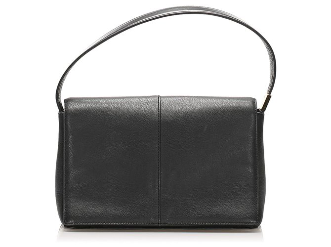 Burberry Black Leather Baguette Pony-style calfskin  ref.262433