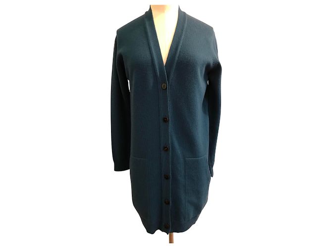 Hermès lange Strickjacke aus Kaschmir blau