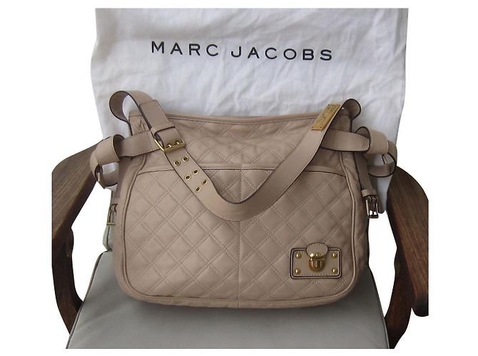 Bolsa de couro Marc Jacobs bege