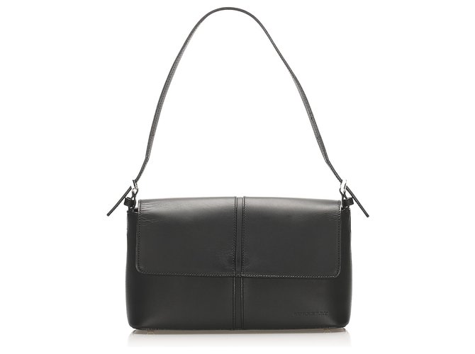 Burberry Black Leather Shoulder Bag Pony-style calfskin  ref.262777