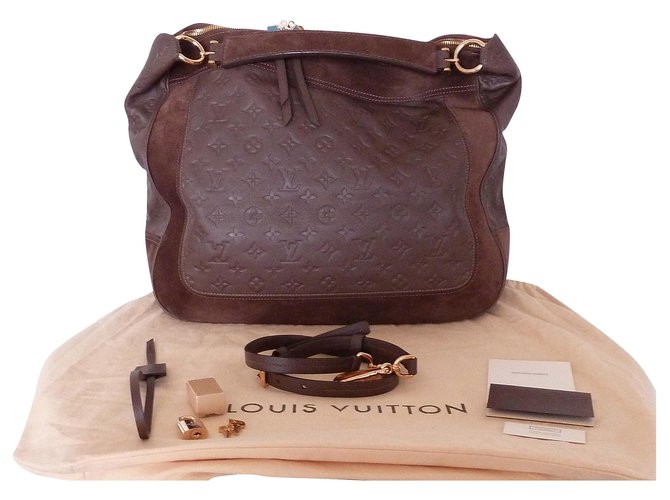 LOUIS VUITTON Audacieuse GM Empreinte bag Dark brown Leather  ref.262814